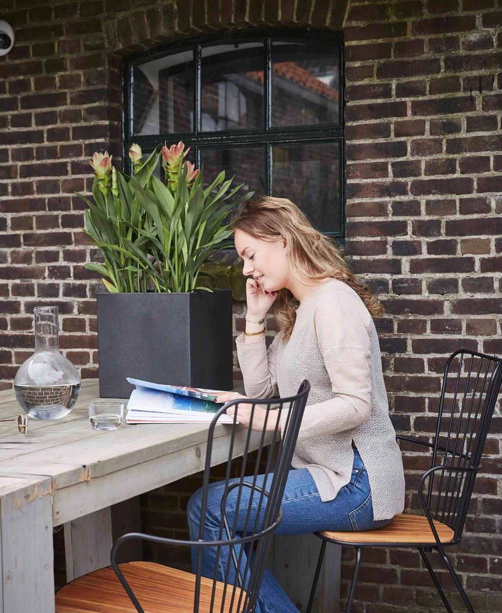 Capi Europe - Bloempot Vierkant Smooth NL - 50x50x50 - Zwart - Voor Binnen En Buiten - KBL904 - Afbeelding 5