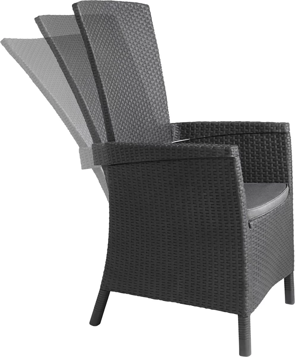 Allibert Vermont Verstelbare Tuinstoel - 64x68x107cm - Grafiet - Afbeelding 5