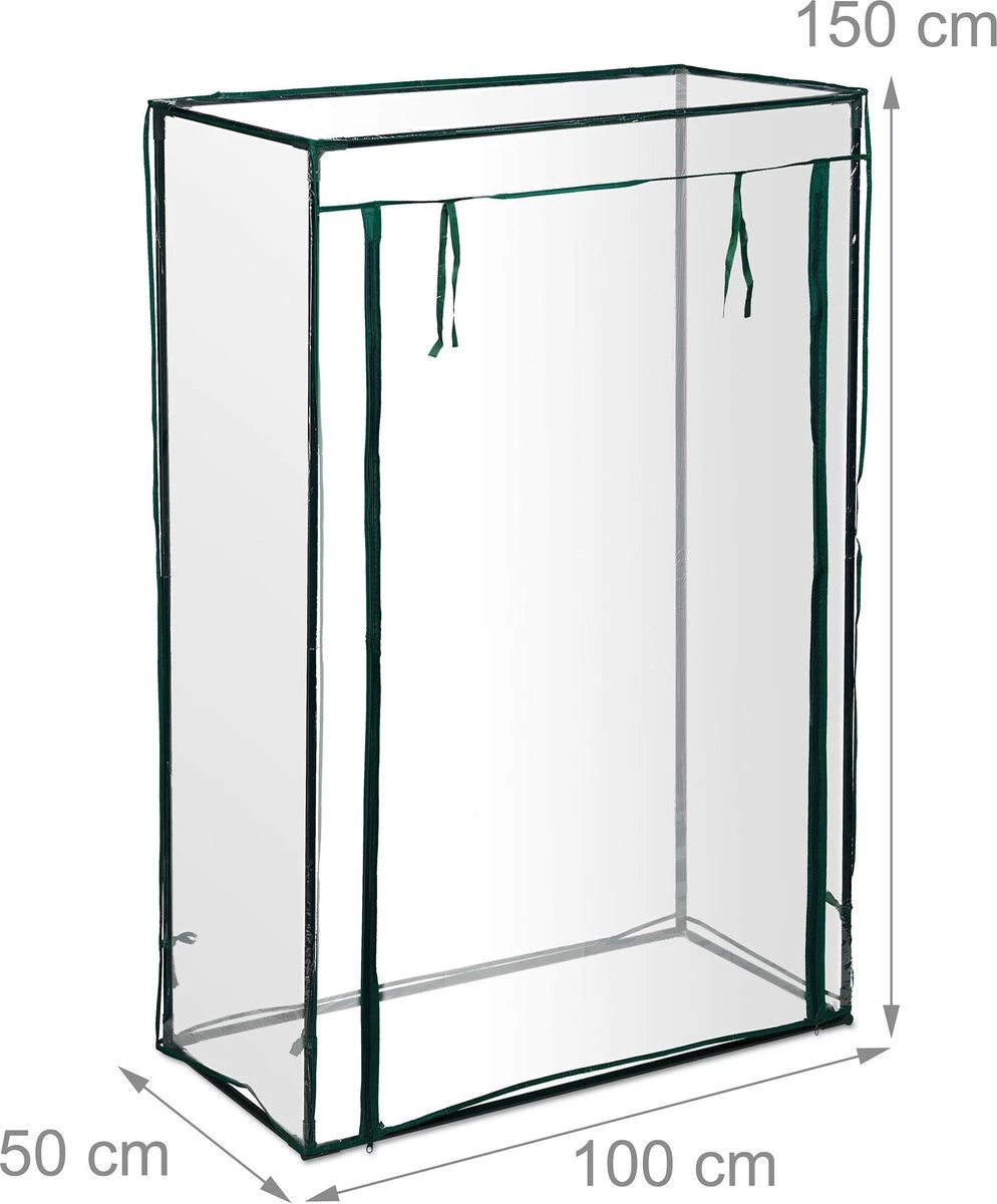 Relaxdays Tomatenkas 150x100x50 Cm - Tuinkas Tomaten - Foliekas - Serre - Kweekkas - PVC - Afbeelding 5